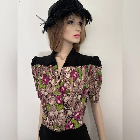 Romantic Classic 1940s Vintage Sexy VOLUP Large Cocktail Dress - Picture 12 of 13